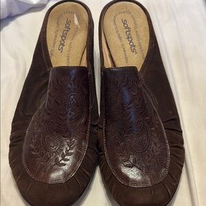 Softspots Brown Leather Slip-On Shoes